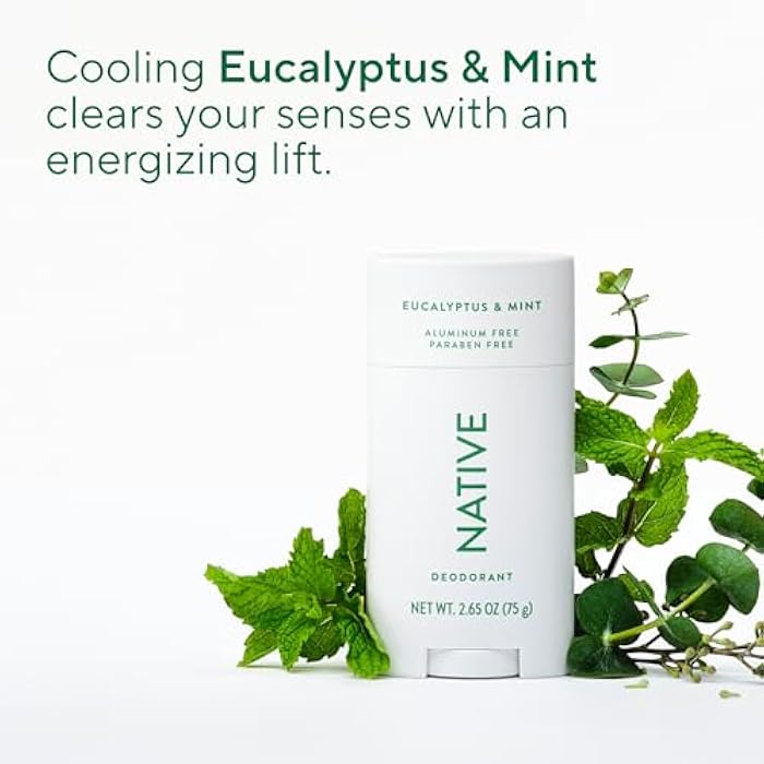 Native Aluminum Free Deodorant, Eucalyptus & Mint, 72 Hour Odor Control, for Women & Men, Contains Naturally Derived Ingredients, 2.65 oz - Image 4